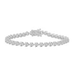 LADIES BRACELET 9 1/2CT ROUND DIAMOND 14K WHITE GOLD