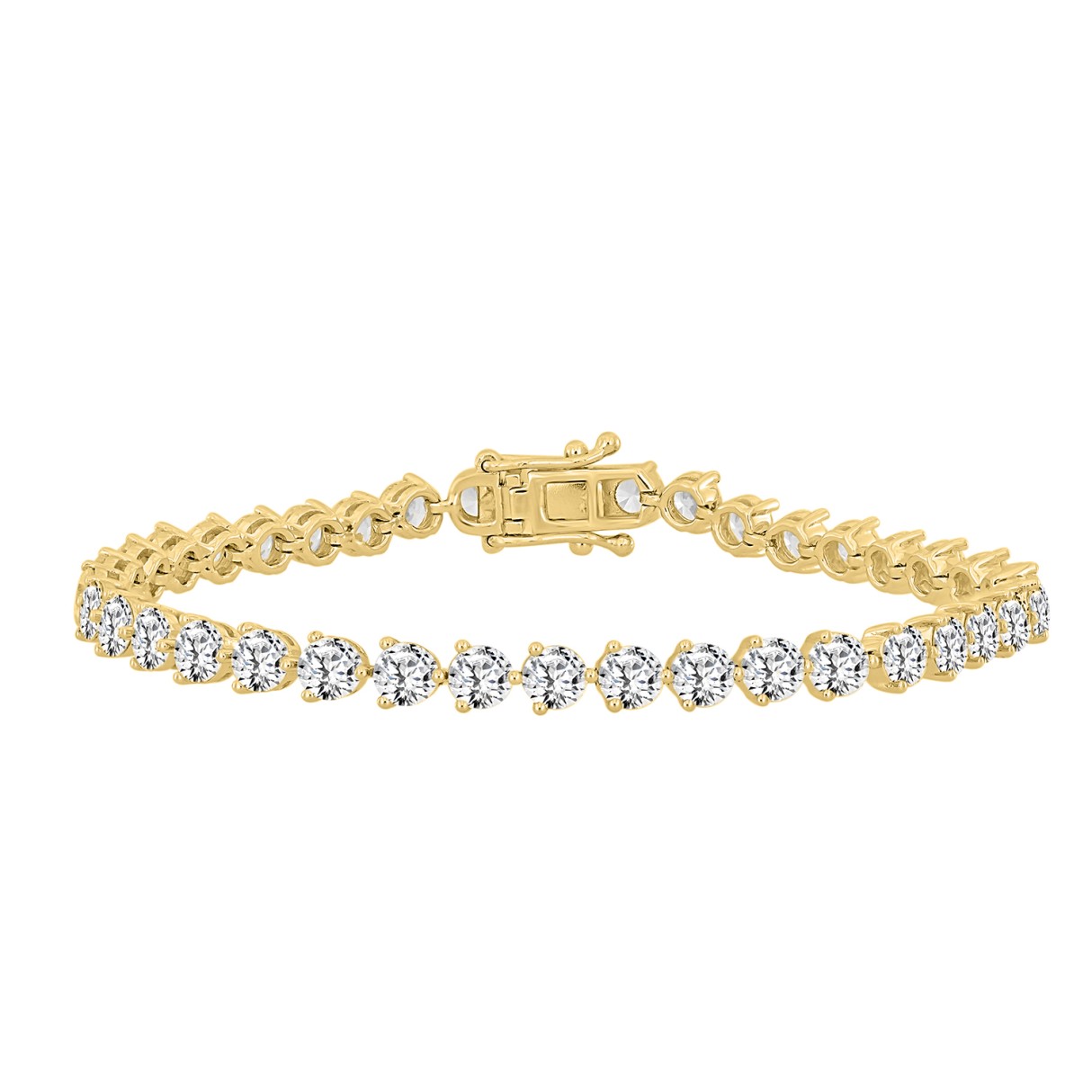 LADIES BRACELET 9 1/2CT ROUND DIAMOND 14K YELLOW GOLD - Image 1