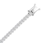 LADIES BRACELET 9CT PRINCESS DIAMOND 14K WHITE GOLD - Image 2