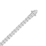 LADIES BRACELET 9CT PRINCESS DIAMOND 14K WHITE GOLD - Image 3