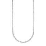 LADIES NECKLACES 3CT ROUND DIAMOND 14K WHITE GOLD