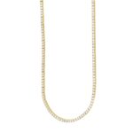 LADIES NECKLACES 3CT ROUND DIAMOND 14K YELLOW GOLD - Image 2