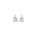 LADIES SOLITAIRE EARRINGS 1/2CT PEAR DIAMOND 14K WHITE GOLD