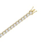 LADIES TENNIS BRACELET 12 1/2CT ROUND DIAMOND 14K YELLOW GOLD - Image 2
