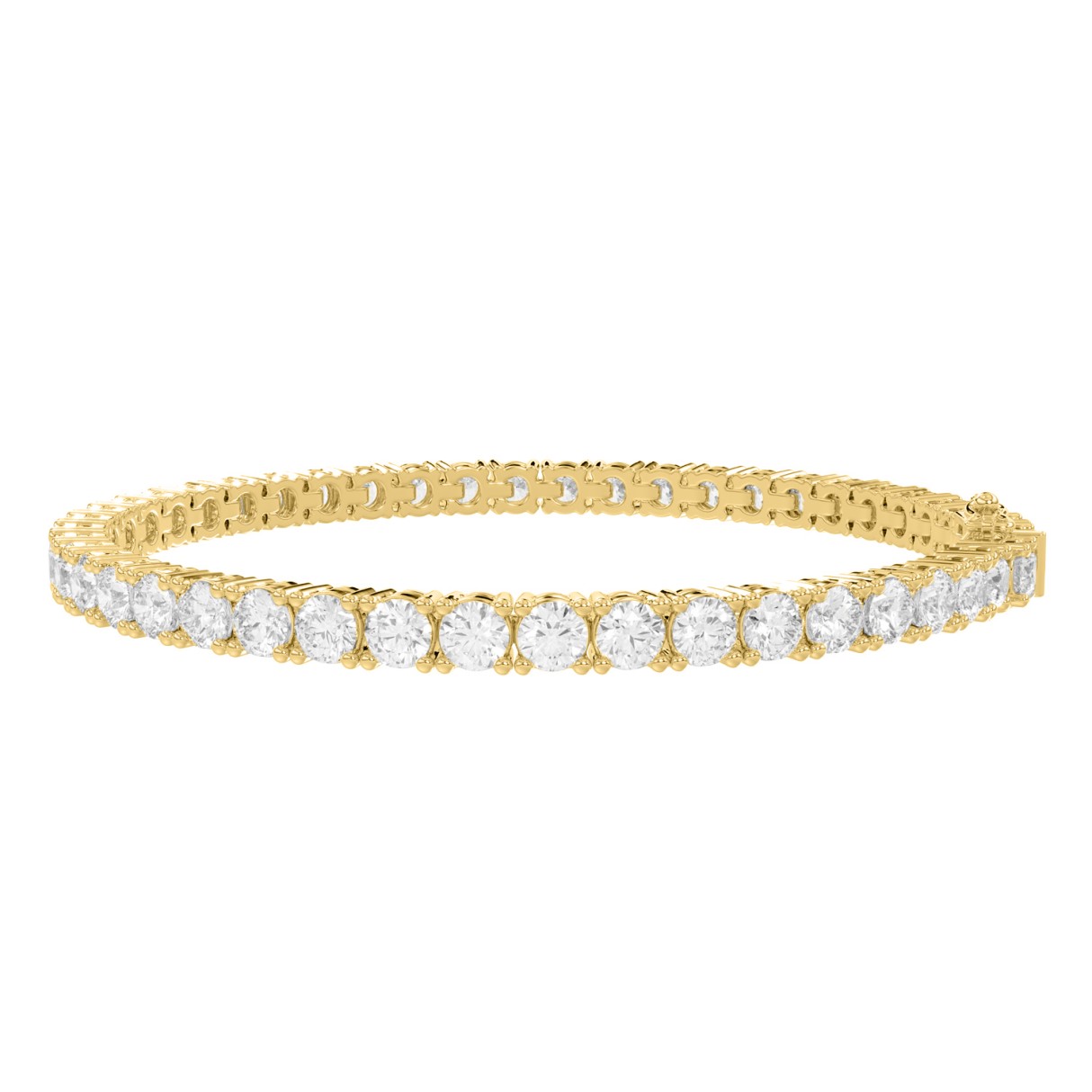LADIES TENNIS BRACELET 5 5/8CT ROUND DIAMOND 14K YELLOW GOLD - Image 1