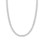 LADIES TENNIS NECKLACE 32 1/4CT ROUND DIAMOND 14K WHITE GOLD