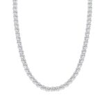 LADIES TENNIS NECKLACE 53.00CT ROUND DIAMOND 14K WHITE GOLD