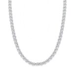 LADIES TENNIS NECKLACE 85.00CT ROUND DIAMOND 14K WHITE GOLD