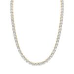 LADIES TENNIS NECKLACE 85.00CT ROUND DIAMOND 14K YELLOW GOLD