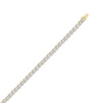 LADIES TENNIS NECKLACE 85.00CT ROUND DIAMOND 14K YELLOW GOLD - Image 3