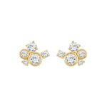 1.00CT Yellow Gold 14K Round Diamond Fashion Earrings for Women (Color F-G Clarity VS1/VS2)
