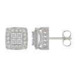 10K WHITE GOLD 1.00CT ROUND DIAMOND LADIES EARRINGS - Image 2