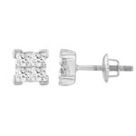 10K WHITE GOLD 2.00CT PRINCESS DIAMOND LADIES EARRINGS - Image 2