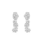 10K White Gold 3/4CT Round Diamond Bezel-Set Hoop Earrings for Women (Color F-G -Clarity VS1/VS2)