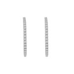 10K WHITE GOLD 5.00CT ROUND DIAMOND LADIES HOOP EARRINGS - Image 2