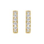 10K YELLOW GOLD 1.00CT ROUND DIAMOND LADIES HOOP EARRING