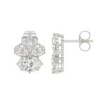 14K WHITE GOLD 1 3/4CT MARQUISE/PEAR/OVAL DIAMOND LADIES EARRINGS - Image 2