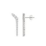 14K WHITE GOLD 1/2CT ROUND DIAMOND LADIES EARRINGS - Image 2