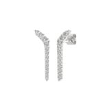 14K WHITE GOLD 1/2CT ROUND DIAMOND LADIES EARRINGS - Image 3