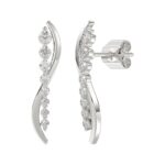 14K WHITE GOLD 1/2CT ROUND DIAMOND LADIES EARRINGS - Image 3