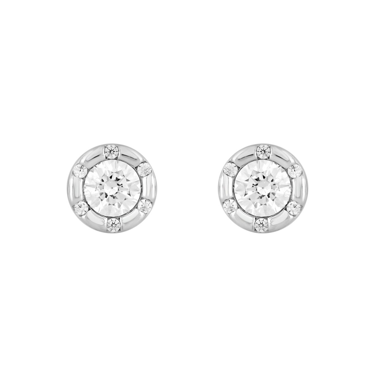14K WHITE GOLD 3/4CT ROUND DIAMOND LADIES EARRINGS - Image 1