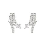 14K WHITE GOLD 3/4CT ROUND/LOZENGE DIAMOND LADIES EARRINGS