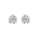 14K WHITE GOLD 6.00CT ROUND DIAMOND SOLITAIRE EARRINGS