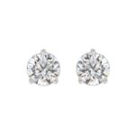 14K WHITE GOLD 8.00CT ROUND DIAMOND SOLITAIRE EARRINGS