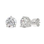14K WHITE GOLD 8.00CT ROUND DIAMOND SOLITAIRE EARRINGS - Image 3