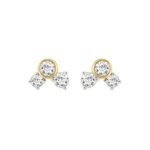 3/4CT Yellow Gold 10K Round Diamond Fashion Earrings for Women (Color F-G Clarity VS1/VS2)