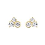 Classic 10K Yellow Gold  Round Lab Grown Diamond ladies Earring 3/4CT (Color F-G -Clarity VS1/VS2)