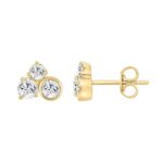 Classic 10K Yellow Gold  Round Lab Grown Diamond ladies Earring 3/4CT (Color F-G -Clarity VS1/VS2) - Image 2