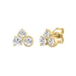 Classic 10K Yellow Gold  Round Lab Grown Diamond ladies Earring 3/4CT (Color F-G -Clarity VS1/VS2) - Image 3