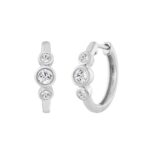 Elegant Ladies 14K White Gold 1/3CT Round Lab Grown Diamond Hoop Earrings  (Color F-G -Clarity VS1/VS2) - Image 3