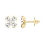 LADIES EARRINGS 1 1/3CT PEAR DIAMOND 14K YELLOW GOLD - Image 2