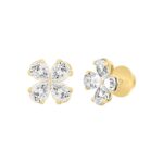 LADIES EARRINGS 1 1/3CT PEAR DIAMOND 14K YELLOW GOLD - Image 3