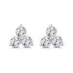 LADIES EARRINGS 1.00CT ROUND DIAMOND 18K WHITE GOLD