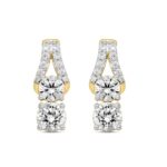 LADIES EARRINGS 2CT ROUND DIAMOND 14K YELLOW GOLD