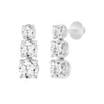 LADIES EARRINGS 3CT ROUND DIAMOND 14K WHITE GOLD (CENTER STONE ROUND DIAMOND 1 1/2CT ) - Image 3