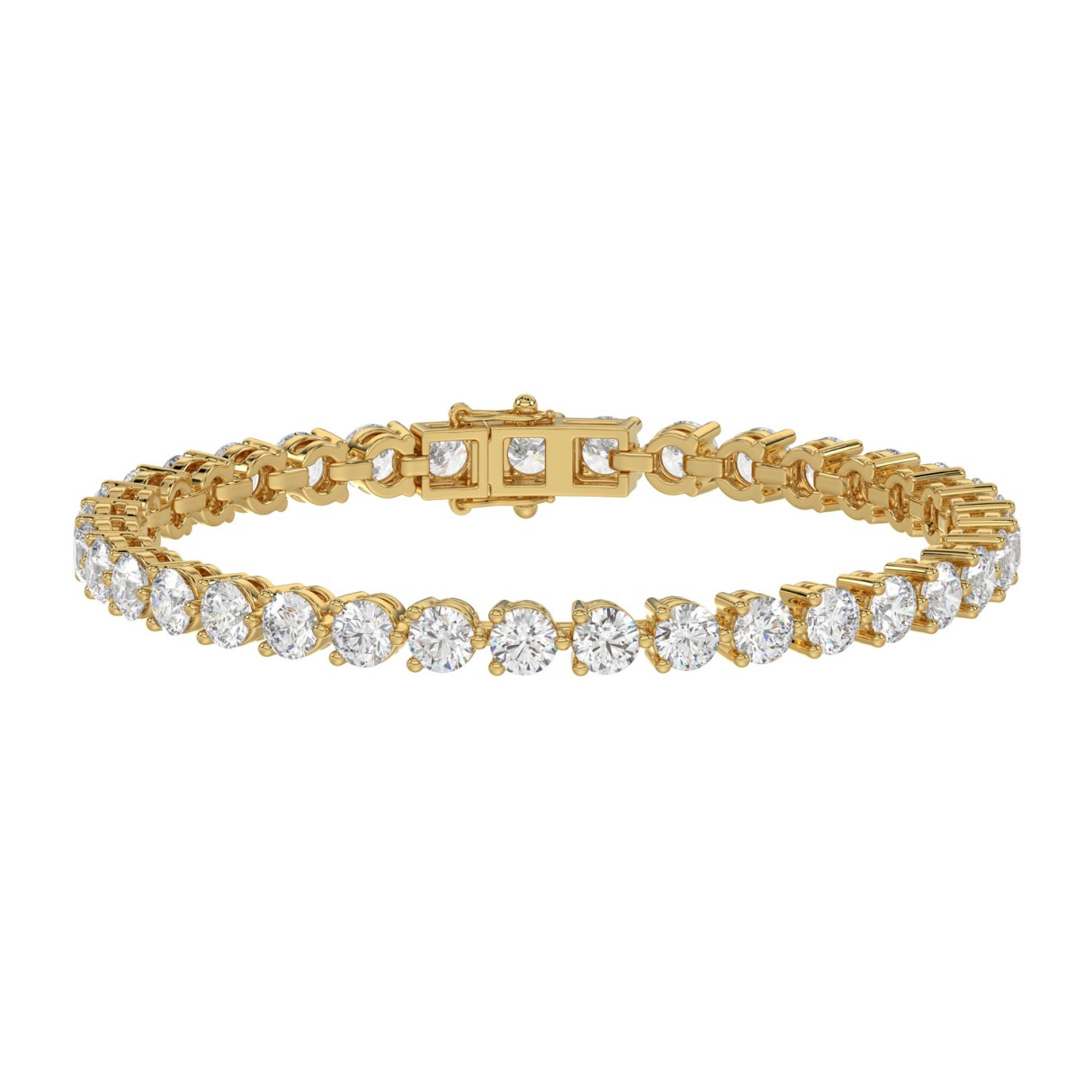 14K YELLOW GOLD 10 1/4CT ROUND DIAMOND LADIES BRACELET - Image 1