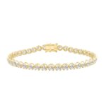 14K YELLOW GOLD 5.00CT ROUND DIAMOND LADIES BRACELET