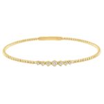 9K YELLOW GOLD 1/4CT ROUND DIAMOND LADIES BANGLE