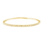 9K YELLOW GOLD 1/5CT ROUND DIAMOND LADIES BANGLE