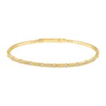 9K YELLOW GOLD 1/5CT ROUND DIAMOND LADIES BANGLE
