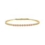 ETERNAL BLUSH COLLECTION LADIES BANGLE 1 1/3CT ROUND DIAMOND 14K YELLOW GOLD (ROUND PINK)