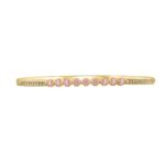 ETERNAL BLUSH COLLECTION LADIES BANGLE 1 1/3CT ROUND DIAMOND 14K YELLOW GOLD (ROUND PINK) - Image 3