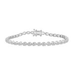Fancy Oval Shape Diamond Ladies Tennis Bracelet in 14K White Gold 4CT (Color F-G -Clarity VS1/VS2)