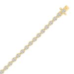 Fancy Oval Shape Diamond Ladies Tennis Bracelet in 14K Yellow Gold 4CT (Color F-G -Clarity VS1/VS2) - Image 2