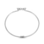 LADIES BANGLE 1 1/2CT ROUND/PEAR DIAMOND 14K WHITE GOLD - Image 2