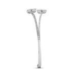 LADIES BANGLE 1 1/2CT ROUND/PEAR DIAMOND 14K WHITE GOLD - Image 3